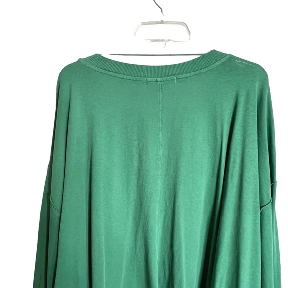 Free People We the Free Buffy T Shirt Size L Womens Green Oversize Cropped - Picture 5 of 8